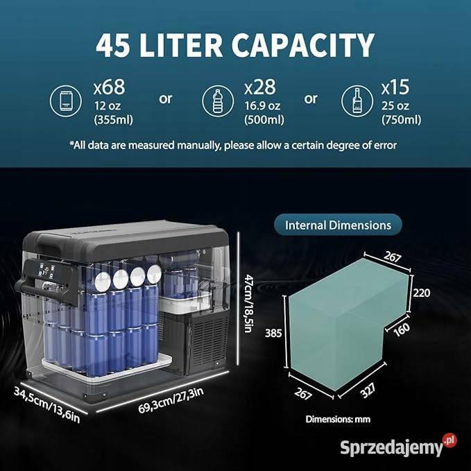 Lodówka Alpicool NCF45 czarny 45L do auta