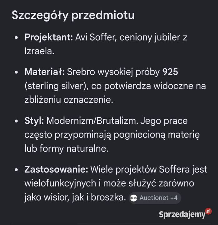 Naszyjnik kolekcjonerskie Augustów