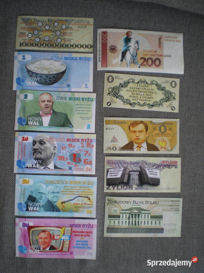 zestaw śmiesznych banknotów Strzelce Opolskie sprzedam