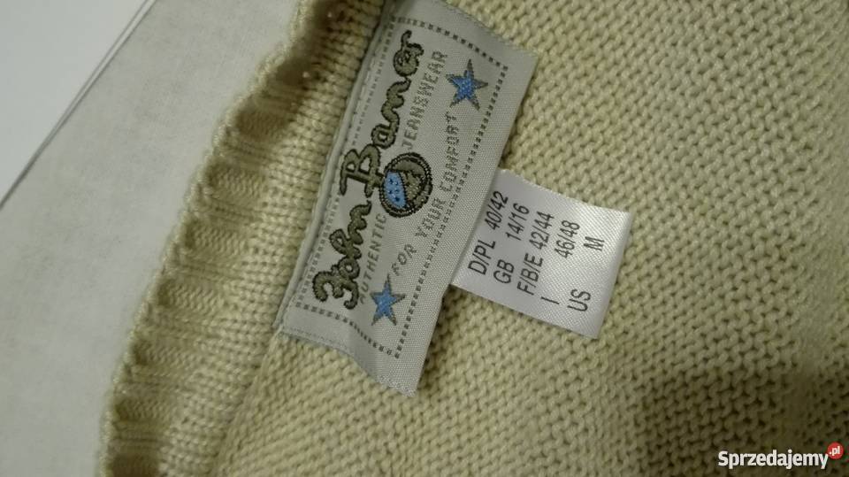 Sweterek jasny brąz M L XL John Baner wysyłka Wkładane przez głowę mazowieckie Warszawa sprzedam