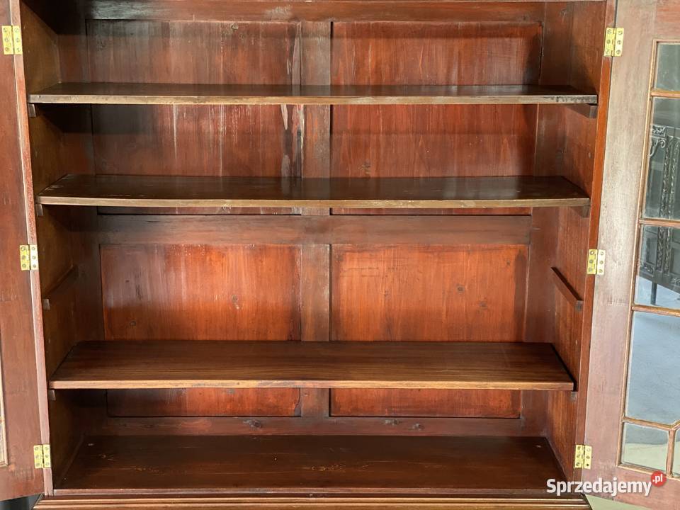 Angielska biblioteka mahoniowa z szufladami Budno