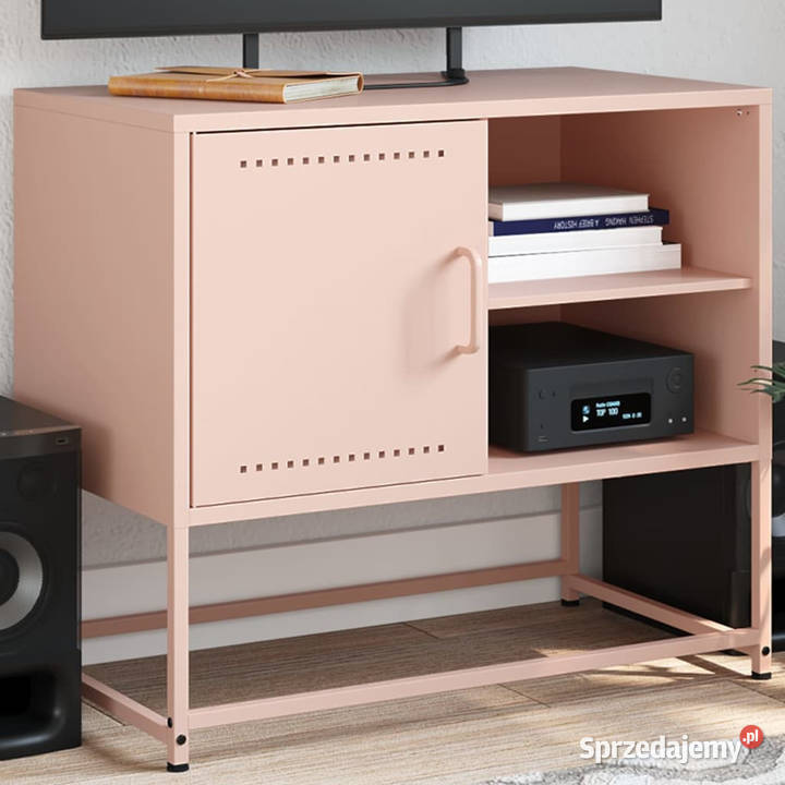 Szafka pod telewizor różowa 68x39x605 stalowa