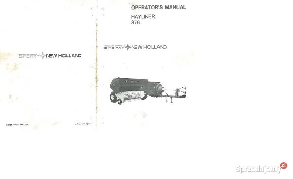 Holland 376 hayliner prasa instrukcja obsługi Pozostałe Kielce sprzedam