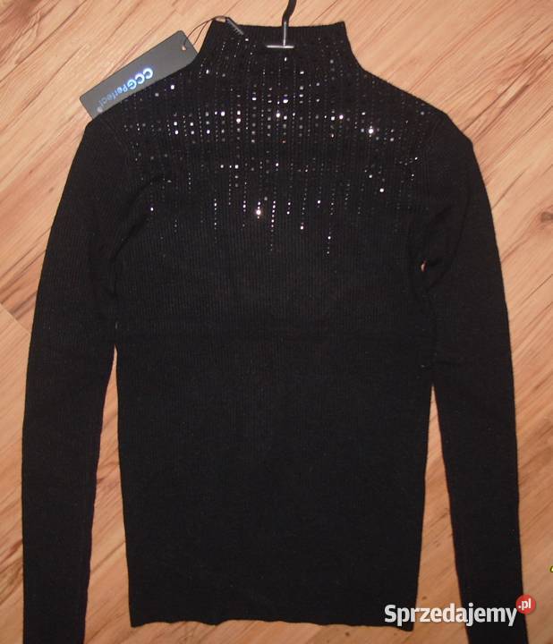 Prążkowany półgolf CCGPERFECT z cyrkoniami długi Rawicz sprzedam