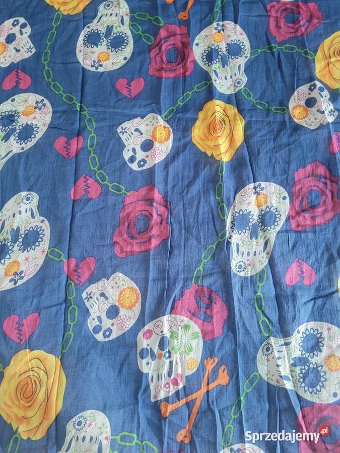 Niebieska chusta apaszka bandamka wzór Poznań