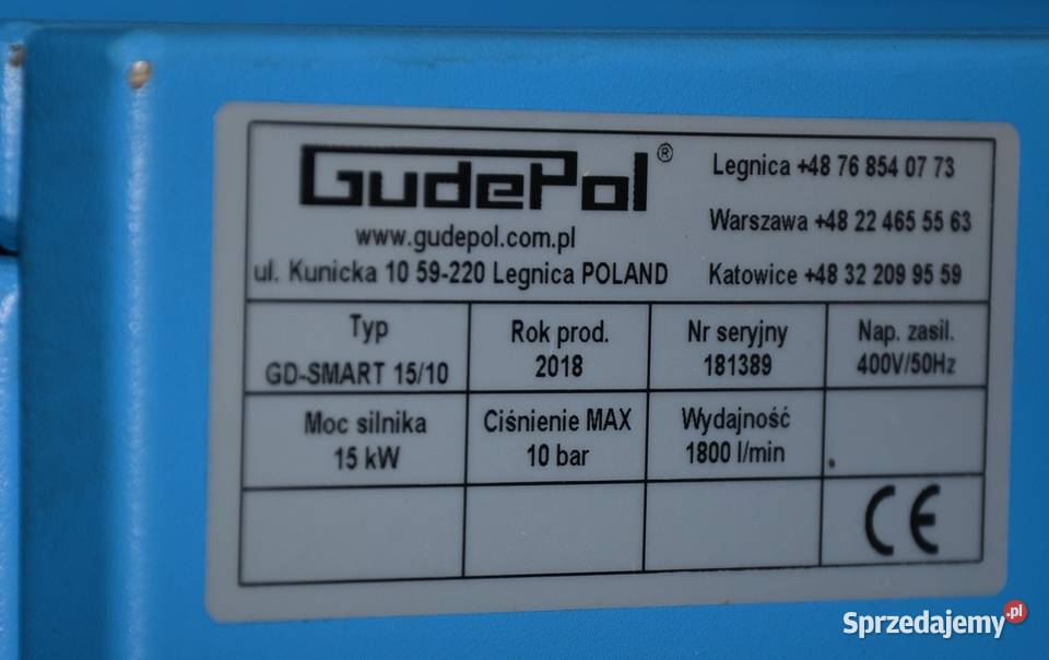 Kompresor śrubowy GUDEPOL GD SMART 1510 VT z Produkcja dolnośląskie Jawor