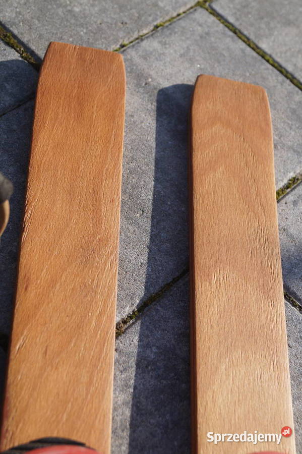 Stare drewniane narty dziecięce 100 kijki Pozostałe Pruchnik