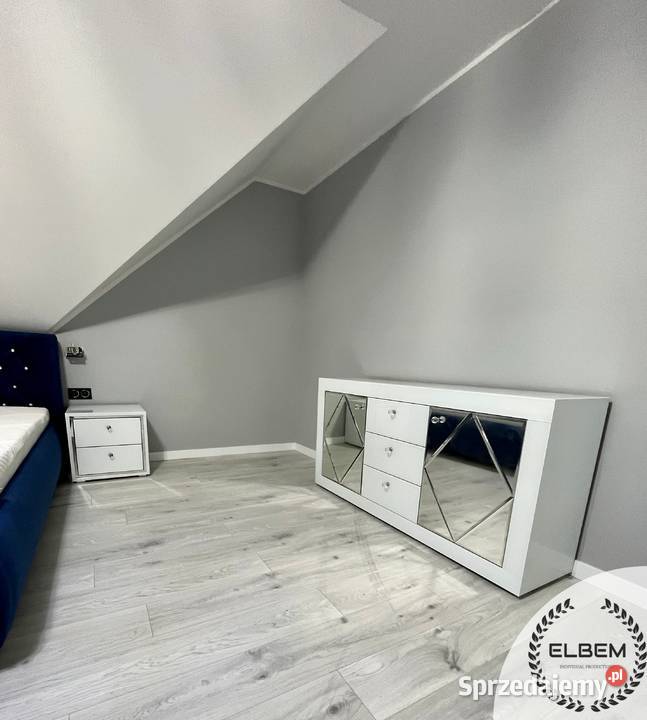 Szklana biała komoda Glamour Komody