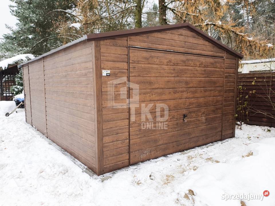 Garaż Blaszany 4x5 Brama drzwi orzech dwuspadowy Radom