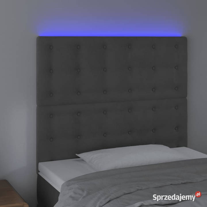 Zagłówek do łóżka z LED ciemnoszary 100x5x118128 Warszawa