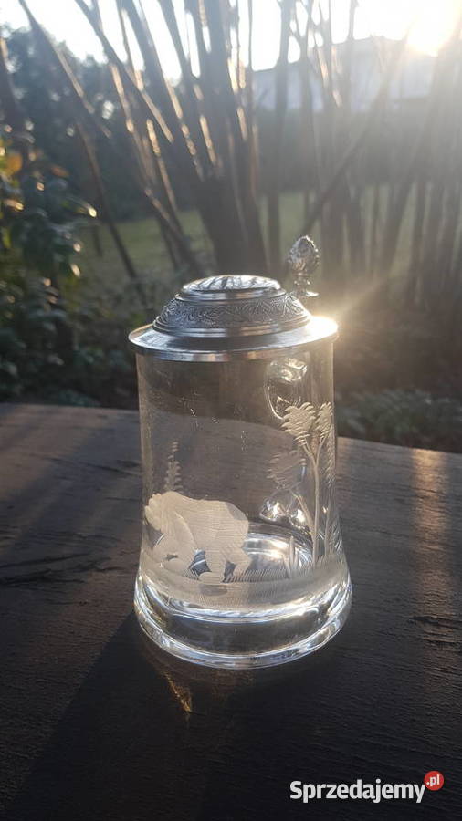 Piękny kryształowy kufel Myszków