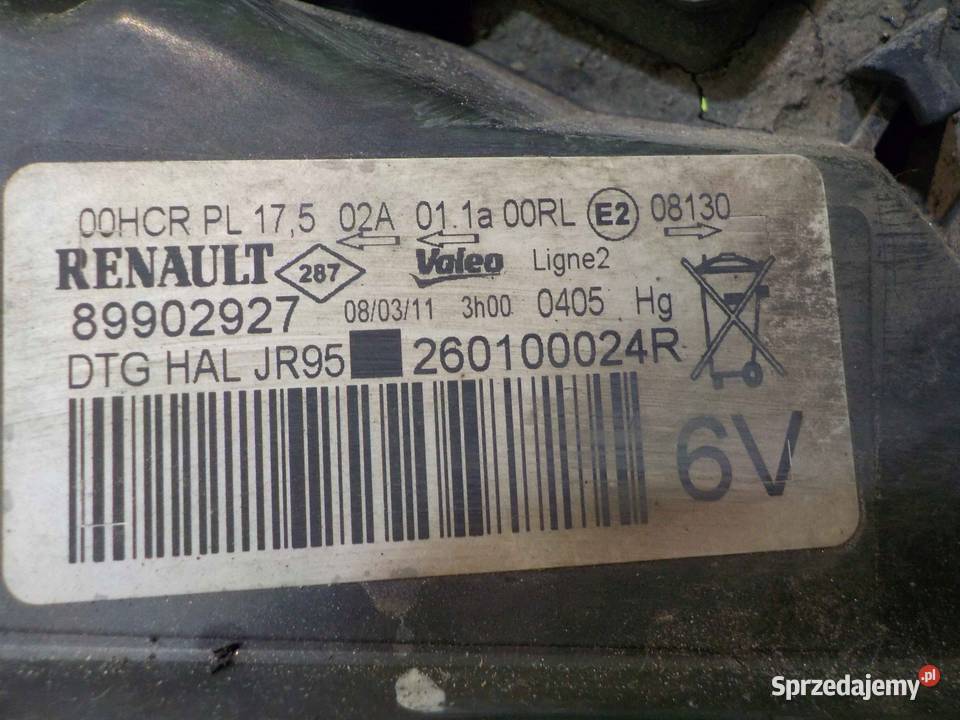 RENAULT GRAND SCENIC III 11r lampa prawa przod Suków