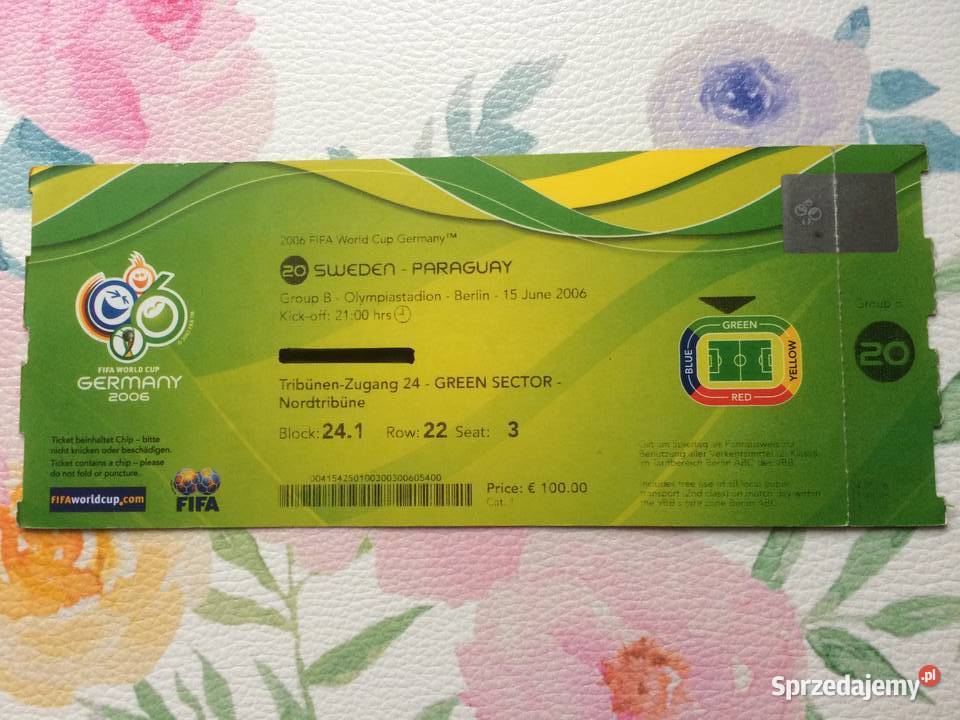 1173 Bilet Szwecja Paragwaj 2006 R Antykwariat zachodniopomorskie Szczecin