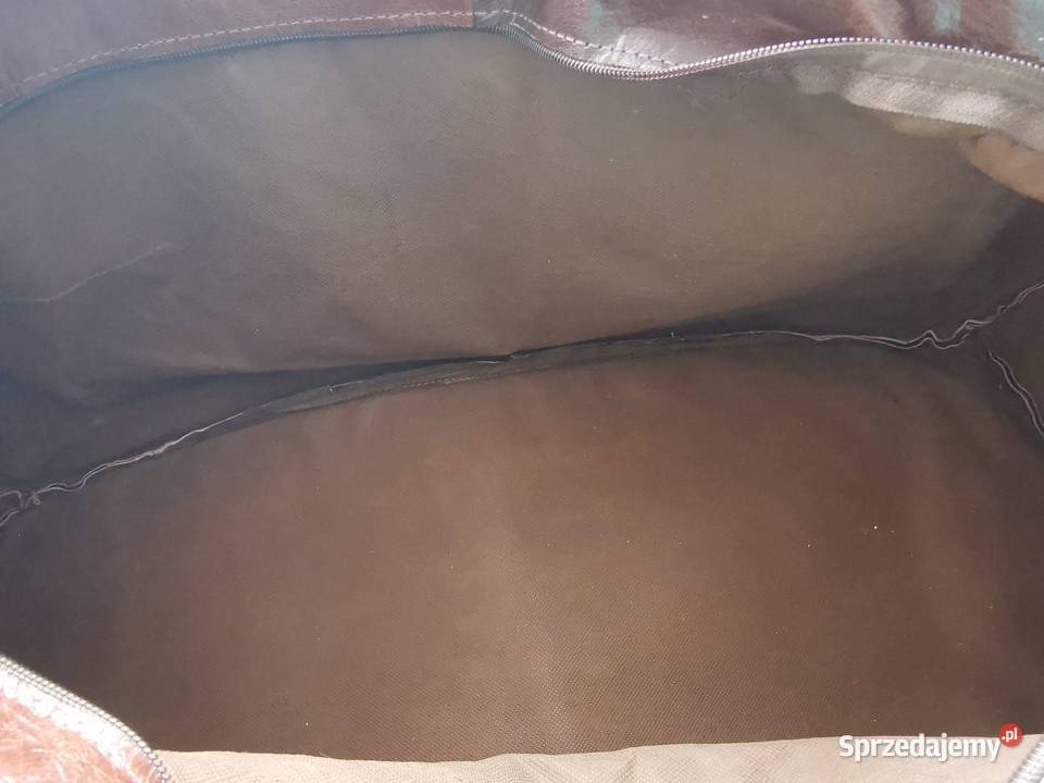 DUŻA TORBA PODRÓŻNA CIEMNY BRĄZ SKÓRA NATURALNA Grudziądz