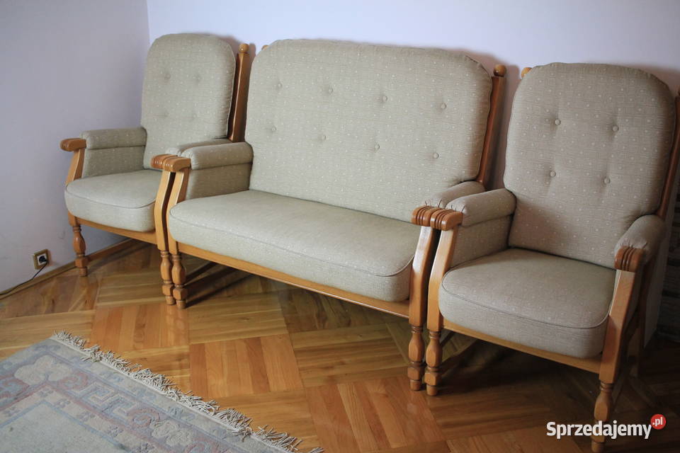Piękny komplet wypoczynkowy 2 fotele kanapa