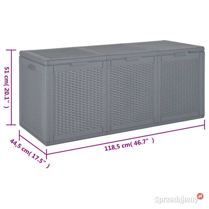 Skrzynia ogrodowa szara rattan PP 270 L WM364061 Warszawa sprzedam
