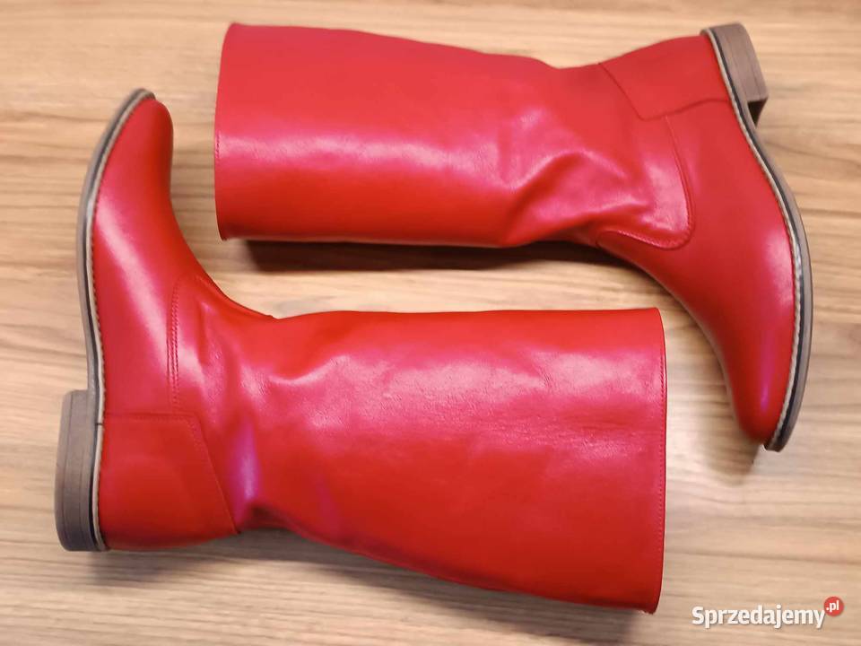 Oficerki skórzane czerwone 39 46 małopolskie Wadowice