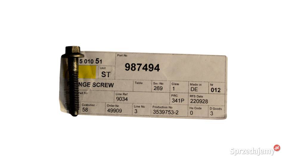 VOLVO C30 C70 S40 V50 sruba wtryskiwacza 20D 24D dolnośląskie Bielany Wrocławskie sprzedam