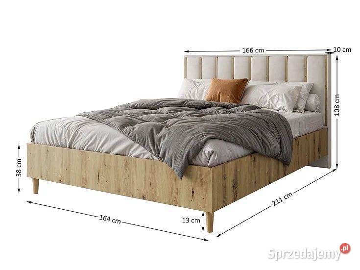 Łóżko sypialniane Lux ze stolikami bez 164cm Meble