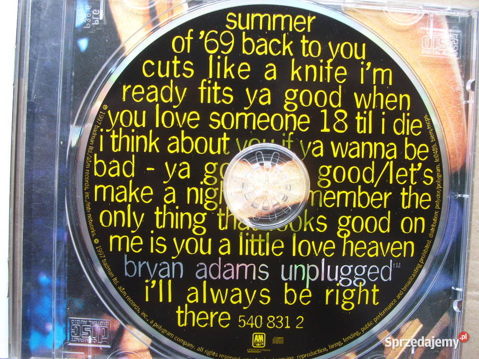 Rock CD bryan adamsunpluged 1997 Wołów