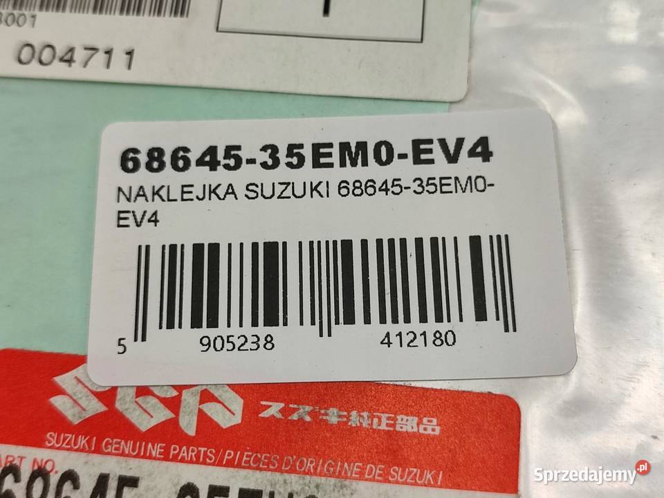 NAKLEJKA NA PRAWY BOCZEK SUZUKI 6864535EM0EV4 sprzedam
