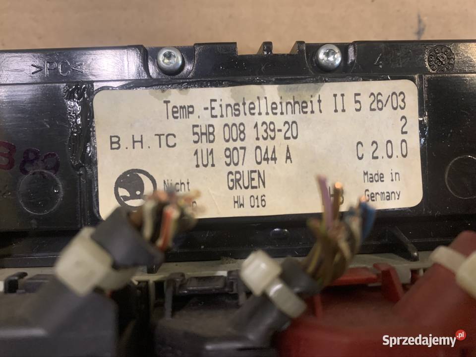 1U1907044 panel nawiewu klimatyzacji skoda Panele sterowania, przełączniki Szczecin sprzedam
