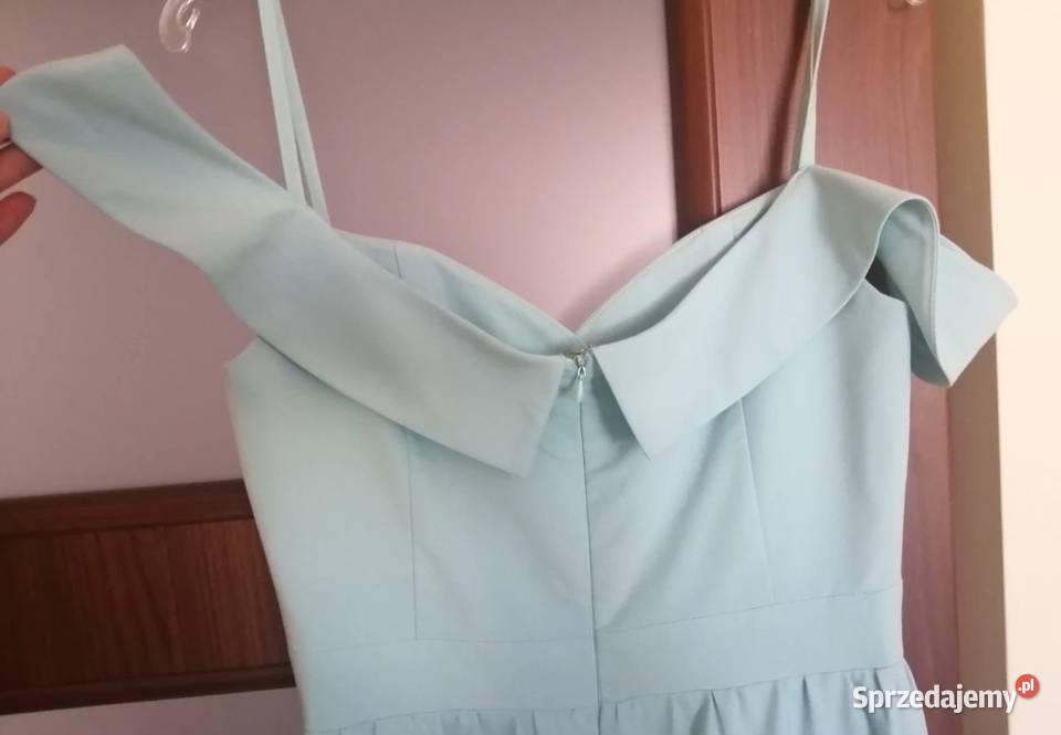 Piękna długa suknia na ramiączkach zielony Warszawa