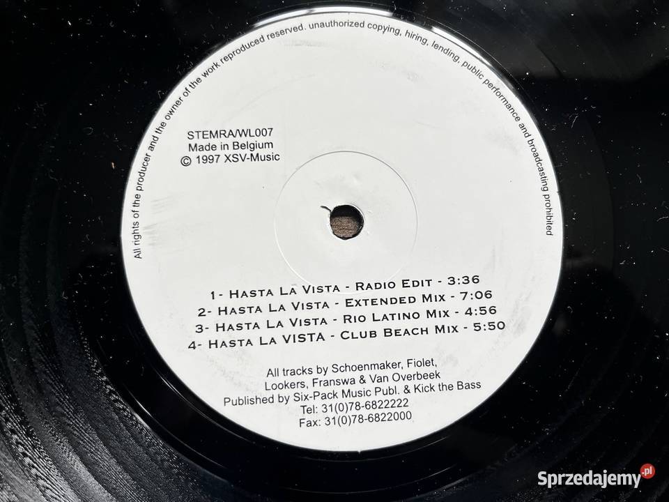 Alicia Hasta La Vista 12 Vinyl 1997 Eurodance Płyty i kasety Błażejowice
