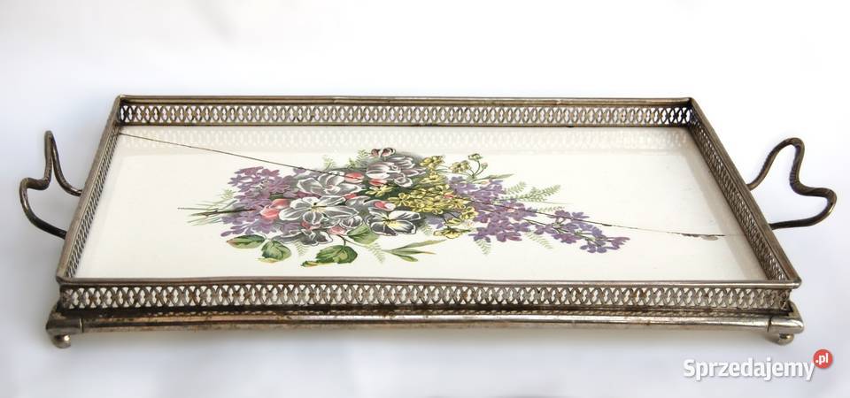 Patera secesyjna Secesja ceramika metal kwiaty lubelskie Lublin