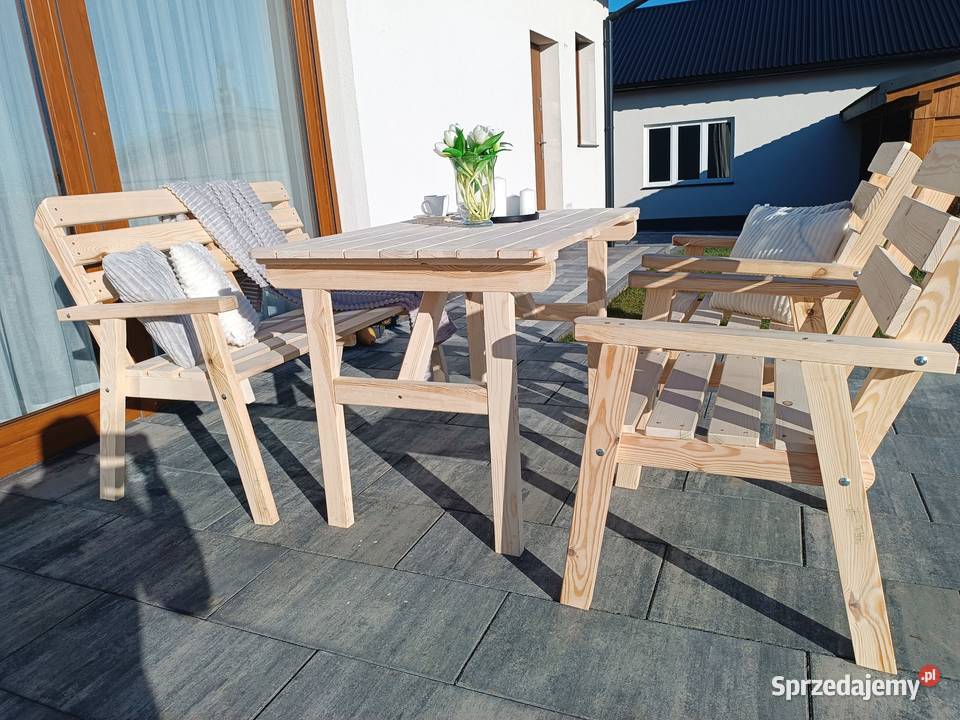 Meble ogrodowe zestaw drewniane Jordanów