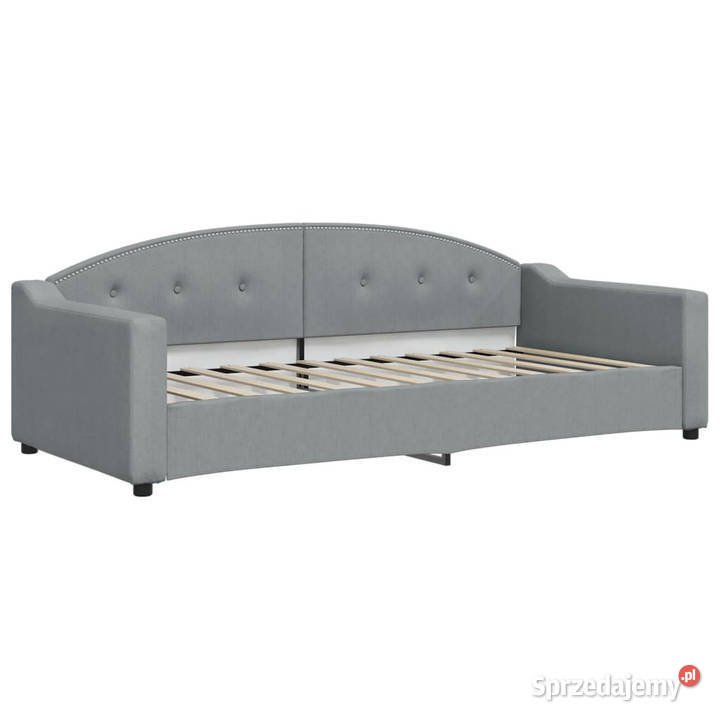 Sofa rozsuwana z szufladami jasnoszara tkanina mazowieckie