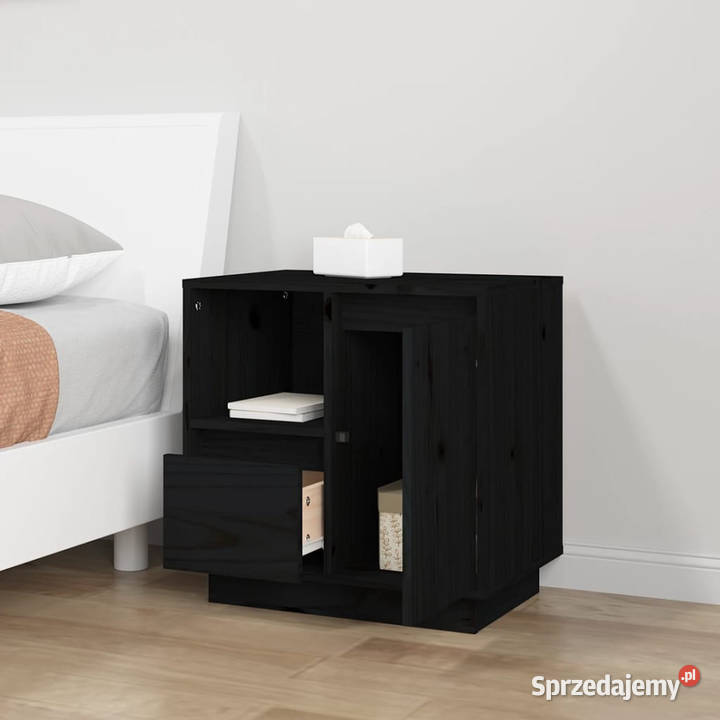 Szafki nocne 2 czarne 50x34x50 lite drewno Warszawa sprzedam