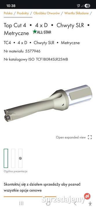 Wiertło składane Widia fi18 mm TCF180RRSLR25MB Kraków