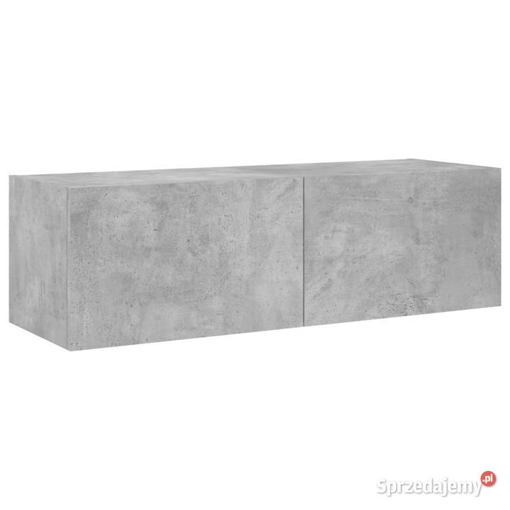 Ścienna szafka TV z LED szarość betonu 100x35x31 Warszawa