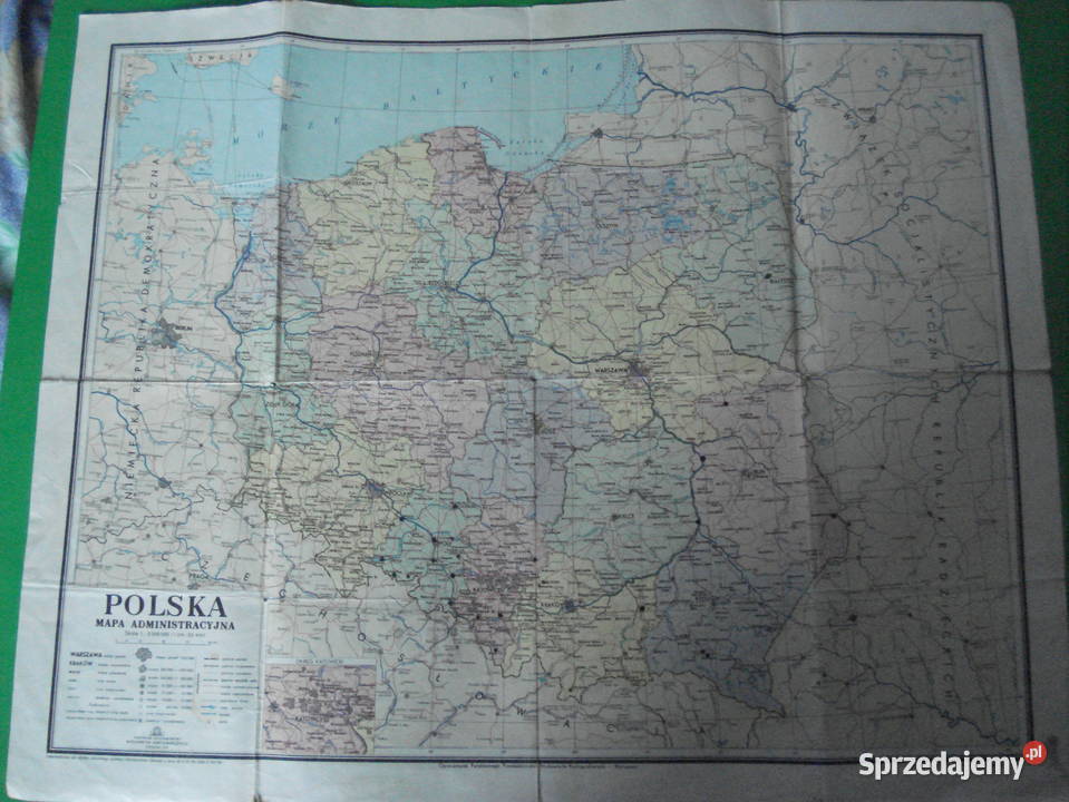 Mapa Administracja Polska skala12 000000 Warszawa