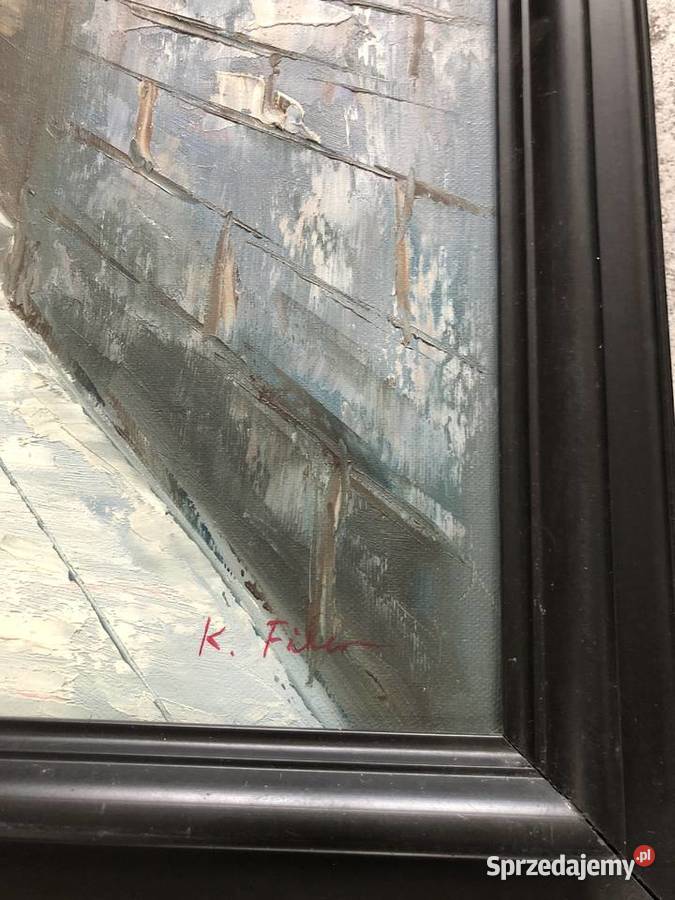 Obraz piękny pejzaż sygnowany Nowosiedlice sprzedam
