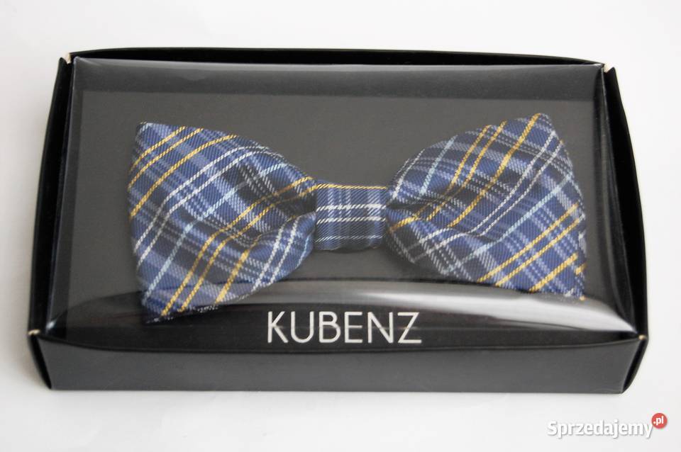 Mucha muszka męska w kratę Kubenz granatowa Lublin sprzedam