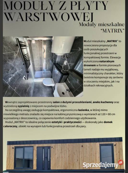 Na sprzedaż DOM MODUŁOWY z płyty warstwowej
