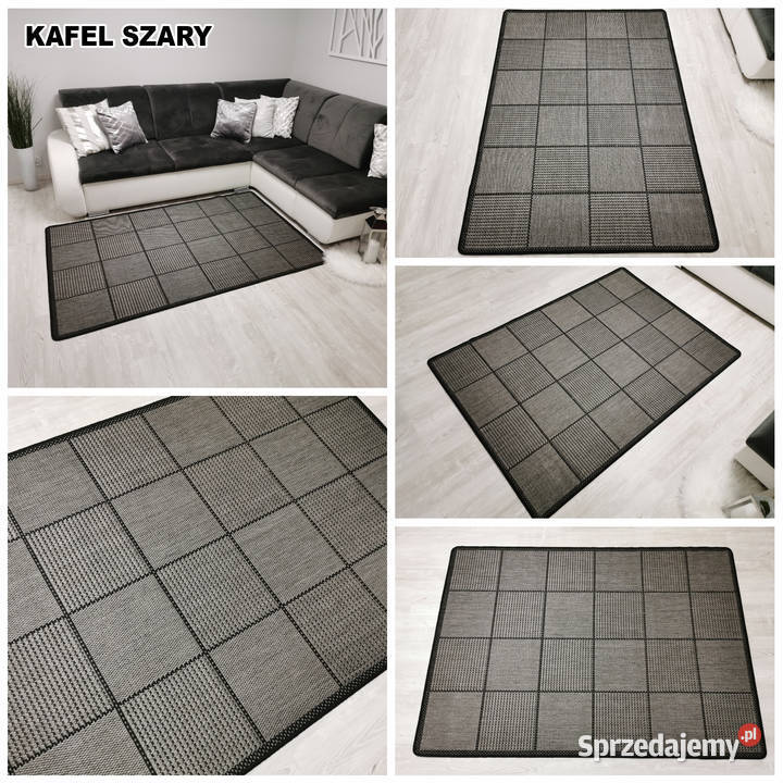 DYWAN SZNURKOWY SIZAL 120X170 KAFEL SZARY