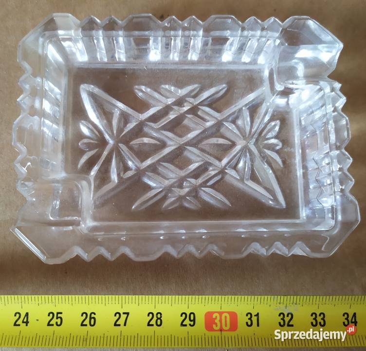 402 POPIELNICZNKA szklana stara PRL 1 PIĘKNA Pozostałe Łódź