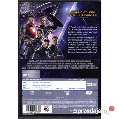 Avengers Koniec gry Avengers Endgame DVD wydanie