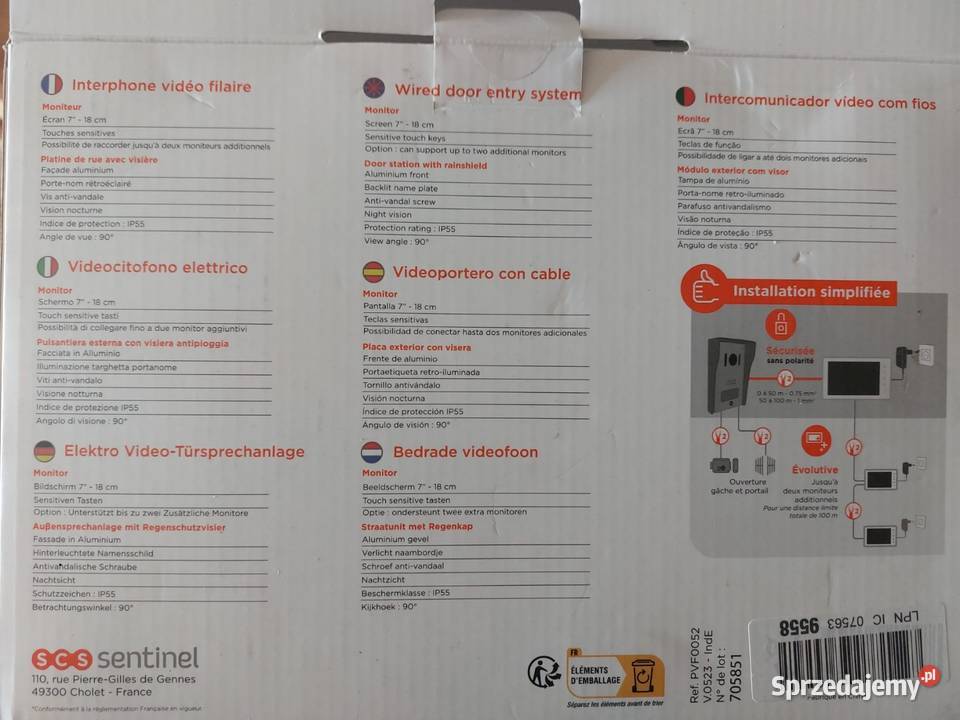 Wideomofon sentinel Visiokit 7 Tworzanice