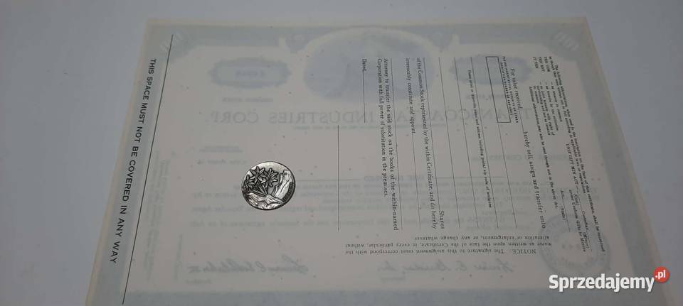 certyfikat akcji usa 3 Warszawa