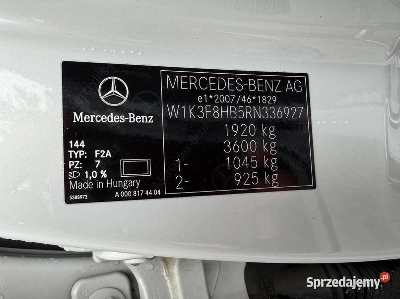 MERCEDESBENZ A 200 2024 133200 ccm 163 automatyczna Klasa A Klasa A mazowieckie