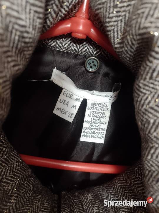 SM Wełniana kamizelka z futrzanym kołnierzem z czerwony Kraków sprzedam