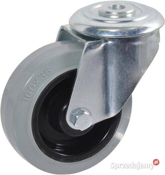 Koło skrętne gumowe 100x40 mm podstawa ze stali