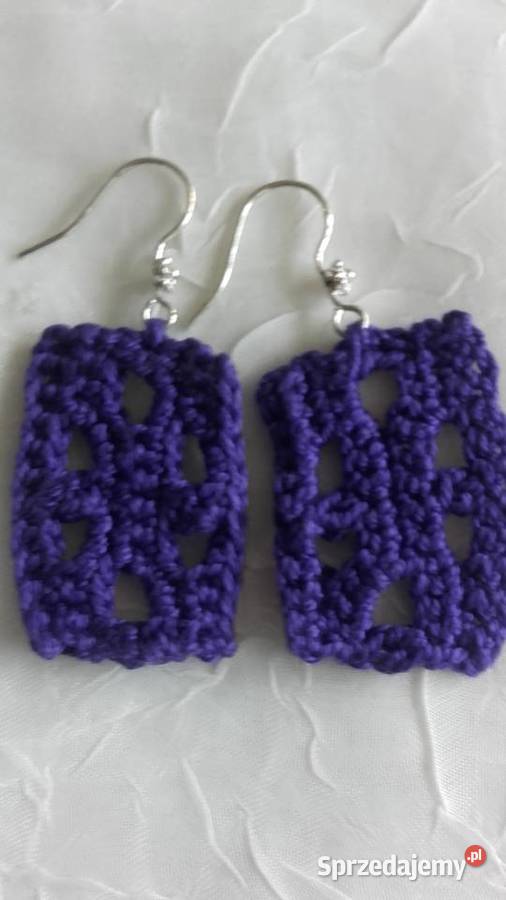 KORONKOWE KOLCZYKI rękodzieło sprzedam