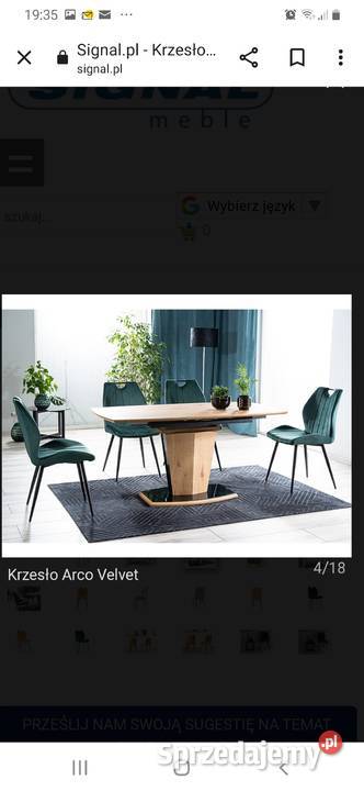 krzesłokrzesła ZIELONY WELUR czarne nogi LOFT Stoły, krzesła, biurka Ostrowiec Świętokrzyski