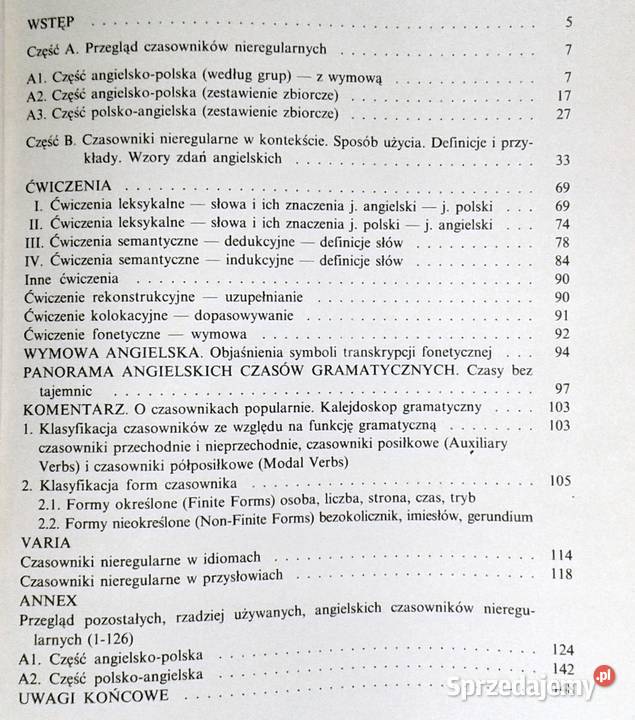 Leksykon angielskich czasowników nieregularnych