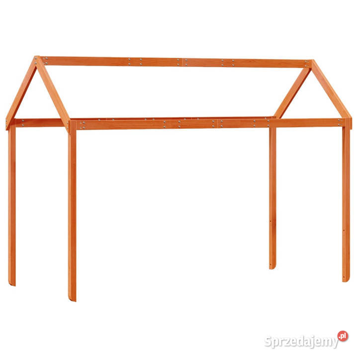Wysokie łóżko z dachem woskowy brąz drewno 89cm Warszawa